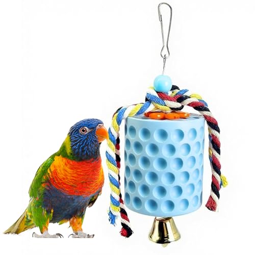 KABASI Bird Beak Grinding Stone, Parrot Chew Toys Calcium Stone with Bells | Chicken Coop Accessories, Cage Toys for Cockatiel Parakeet Budgies Hamster Chinchilla Rabbit African Grey Chick Poultry