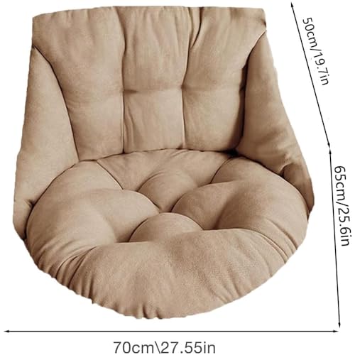 Hammock Chair Cushion, Hanging Basket Egg Chair Cushion Round Seat Thick Nest Back Pillow for Patio Garden Swing Chair Seat Pads (Only Pads) (Brown) - color: Brown