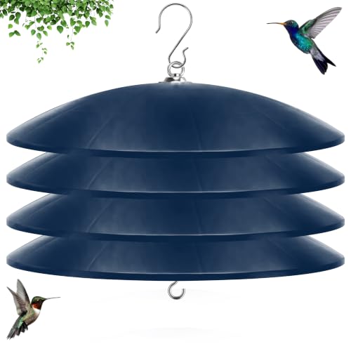 19.25-Inch Extra Large Squirrel Baffle,Hummingbird Feeder Shade Dome Cover, Bird Feeder Rain Guard, Hanging Squirrel Proof for Shepherd's Hook Outdoors (Blue) 4 Pack - color: Blue, size: 19''/4P