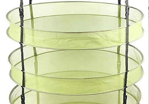 HORTIPOTS Herb Drying Rack Collapsible 2.5 ft Hanging Dry Net Rack for Hydroponic Herb Pot Vegetable Fruit Flower or Clothes Laundry - size: 2.5 FT diameter