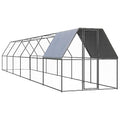 Outdoor Chicken Cage, 78.7x78.7x78.7 Inches Galvanized Steel Poultry Coop, Large Walk-in Pen with Protective Roof Cover and Lockable Gate for Backyard Garden, Silver - color: Silver-C