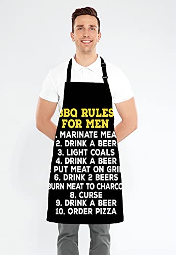 Barbeque Rules For Men BBQ Cooking Funny Novelty Apron - color: Multi Lf261