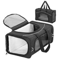 ‌Petsfit Airline Approved Pet Carrier for Small Dogs & Cats, 19x9x12 TSA Approved Carrier, with Removable Dual-Sided Padding (2-Way Placement) - Fits Under Most Airplane Seats, Escape Proof (Black) - color: Black, size: 19.0"L x 9.0"W x 12.0"H