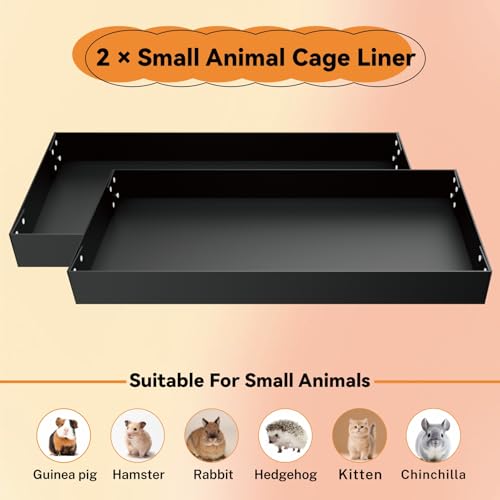 STILLCOVE 2Pcs Guinea Pig Cage Liner, Foldable Corrugated Plastic Base Tray | 2 x 2 Panel Size Bottom, Rabbit Bunny Pee Pads, Bird Mat, Small Animals Chinchilla Ferret Rat Hedgehog Hamster Mouse Squirrel - size: S - 29.5" × 13.8" × 3.9"