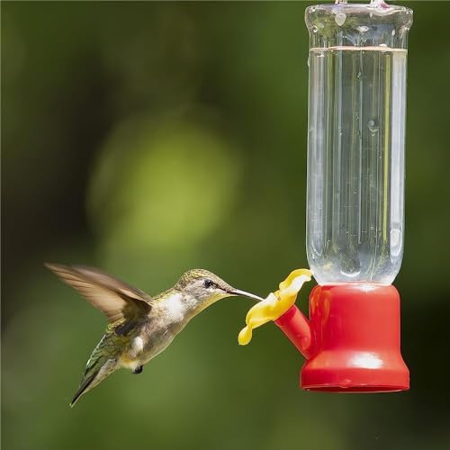 Mini Hummingbird Feeder 4 Pack 2.3oz Small Nectar Plastic Red Cute Hummingbird Feeders with Hanging Wires for Outdoor - style: Straight Tube