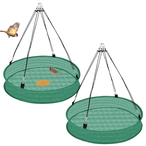 2Pcs Bird Seed Catcher Tray, 16" x 4" Birdseed Hoop Birds Feeder Trays Catches Most Falling Seed and Husk for Hanging Bird Feeder Platform Hummingbird Outdoor Backyard Garden Lawn Balcony