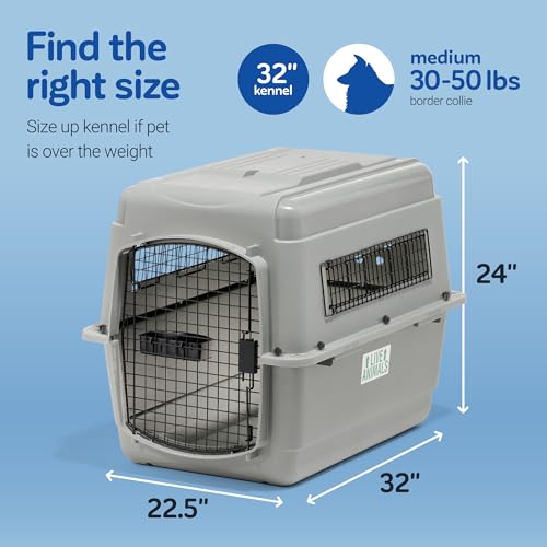 Petmate Sky Kennel - For Air and Travel, Airline Compliant Dog Crate for Pets 30-50 lbs, Heavy Duty Dog Kennel, Made in the USA- 32 Inches - size: 32 Inch