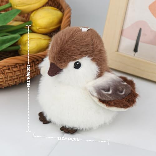 Bird Stuffed Animal Realistic Cute Sparrow Bird Plush Backpack Pendant Simulation Toy Plush Suitable Christmas Birthday Valentine's Day Gift for Kids - color: Sparrow