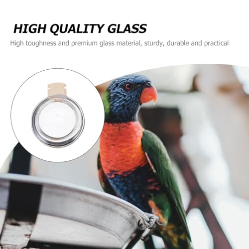 BESPORTBLE Bird Bowl Bath Tub Set: 3pcs Glass Bird Food Cup Water Cup Bathing Basin Transparent Birdcage Accessories