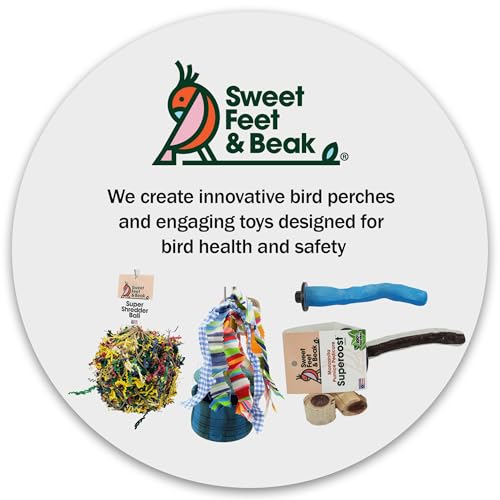 Sweet Feet and Beak Safety Pumice Bird Perch, Large Pedicure Perch, Purple | Plastic Bird Nail Trimming Perch, Pumice Coated Surface for Healthy Feet and Beak,12" Lightweight Perch, Available In 5 Sizes - color: Purple, size: Large 12"