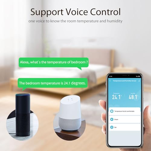 Dioche Temperature and Humidity Sensor Humidity Sensor for ZigBee Real Time Monitoring USB Power Supply for TUYA Smart, Remote Monitor for Room Greenhouse Incubator Wine Cellar