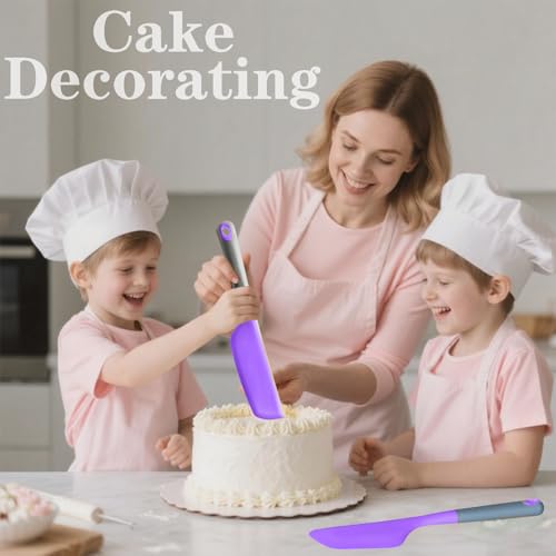 Silicone Omelette Spatula Turner, Flip Fold Omelet Turner, 13Inch | Flexible Egg Flip Tool for Non-stick Pans, Heat Resistant omelette flipper for Kitchen Omelet Pancake Crepes - color: Purple-Narrow