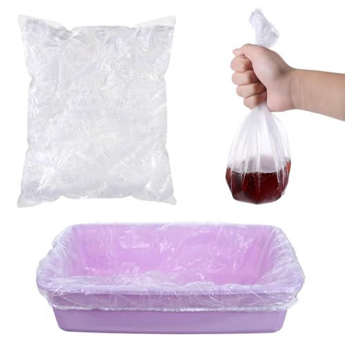 50 PCS Disposable Plastic Cage Liners, Small Animals Leak Proof Toilet Film Litter Pan Bags Film Litter Box Liner for Rabbits, Guinea Pigs, Chinchillas, Hedgehogs, Birds