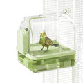 Automatic Bird Bath for Cage – Indoor Parakeet Bath with Pump, Bird Shower with 2 Running Water Modes, Bird Cage Accessory for Pet Birds, Conure, Budgie, Cockatiel (Green)