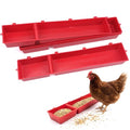 4 Pack Chicken Feeder Trough Hanging Basin Poultry Feeder Food Water Separating Dispenser for Chicken Duck Pigeon Duck Livestock Poultry (22 inches, Red)