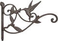 Mkono Hanging Plant Bracket Hook Iron Decorative Plant Hanger for Flower Basket Bird Feeder Wind Chime Lanterns, 1 Pack | 1 Pack, Rust-Proof, Bird Shaped Design, Easy Mount, Wall Hook for Flower Basket Wind Chimes Lantern, Indoor Garden Patio