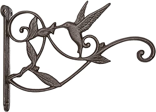 Mkono Hanging Plant Bracket Hook Iron Decorative Plant Hanger for Flower Basket Bird Feeder Wind Chime Lanterns, 1 Pack | 1 Pack, Rust-Proof, Bird Shaped Design, Easy Mount, Wall Hook for Flower Basket Wind Chimes Lantern, Indoor Garden Patio