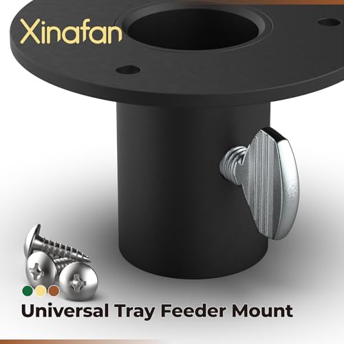 1" Bird Feeder Pole Mount Flange 1202 with Hardware Kit, Steel | Tray Feeders Round Pole Mounting Adapter Flange Bracket, Bird Box Bird House Feeder or Platform on Pipes Poles