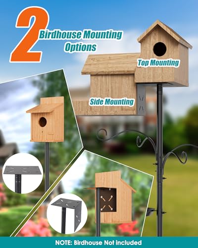 Bird Feeder Pole Squirrel Proof, 92 Inch Heavy Duty Bird Feeder Pole for Outdoor Feeding Station with Stable Base (House Not Included)