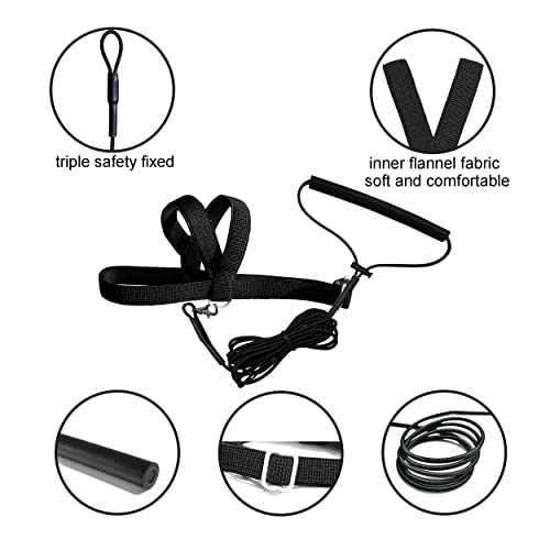 VANFAVORI Adjustable Bird Harness with 80-inch Leash, S Size, 2 Pack | For Bird Parrot Cockatiel and Similar Parrots 70-120 g. Includes 2 harnesses, Black and red, and 2 Leashes for Outdoor Flying