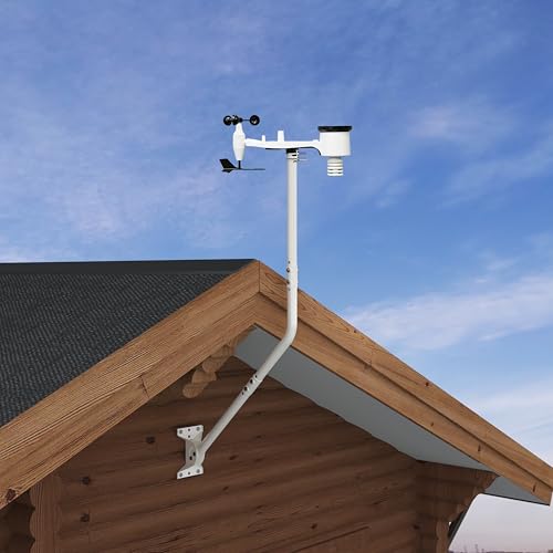 Universal Adjustable Mounting Pole, Steel J-Mount for Attic Outdoor Roof Wall Installation, Weatherproof Mast Pole, Mounting Bracket and Hardware Included (Diameter 1 1/4", Length 49 3/4", White) - size: 49.75"