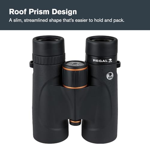 Celestron Regal ED 8x42 Binoculars with ED Glass for Birding & Nature | Premium ED Optics, Phase, Dielectric Coated BaK–4 Prism, Fully Multi–Coated Glass, 4.9 ft Close Focus, Tripod Adaptable - size: 8x42mm