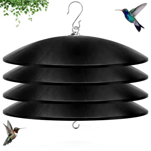 19.25-Inch Extra Large Squirrel Baffle,Hummingbird Feeder Shade Dome Cover, Bird Feeder Rain Guard, Hanging Squirrel Proof for Shepherd's Hook Outdoors (Black) 4 Pack - color: Black, size: 19''/4P