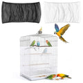 2 Pcs Bird Cage Seed Catcher,Adjustable Elastic Bird Cage Skirt Breathable Nylon Mesh Seed Catcher for Birds Cages Budgie Parrot Parakeet Enclosures(Black,White)