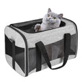 Cat Carrying Case - Pet Carrier Airline Approved, Protable and Breathable Pet Travel Carrier Removable Fleece Pad, Collapsible Cat Carrier Dog Carrier for Medium Cats Small Cats Dogs (X-L Grey&Black) - color: grey&black, size: 20.0"L x 13.0"W x 13.0"H