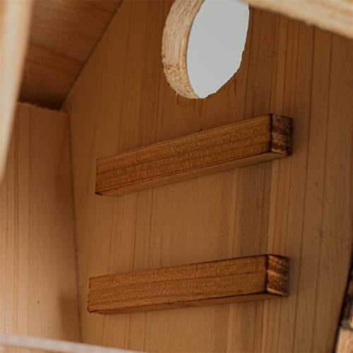 Bird Houses - Wooden Bird House for Outside with Pole - 1-1/2 Inch Entrance Hole for Bluebirds, Wrens, Chickadees, and Tree Swallows - Hanging Birdhouse for Garden
