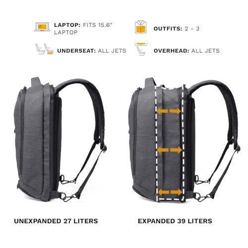 Knack Series 1 Laptop Backpack Fits up to 15 Inch - Knack Bags Carry-On Backpack, TSA Approved, Expandable Travel Backpacks (Savile Gray, Medium) - color: Savile Gray, size: Medium