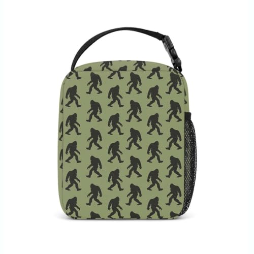 Bigfoot Kids Lunch Box Boys Men Insulated Lunch Bag, Sasquatch Gifts | Reusable Lunchbox, Cooler Tote Bag, Mesh Side Pocket, Easy to Clean, Waterproof Leak-Proof Lining for School Office Picnic - color: Big Foot