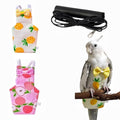 2 Pcs Bird Diapers Bird Harness Flight Suits Diapers with 80in Flying Leash Reusable Parrot Nappy with Waterproof Inner Layer for Cockatiel Budgie Conure Parakeet Lovebird-Apple&Pineapple
