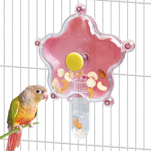BNOSDM Bird Foraging Toys Cockatiel Foraging Wheel Parrot Cage Spinning Toys Parakeet Enrichment Puzzle Feeder Toy for Budgies Lovebirds Canaries (Pink) - color: Pink