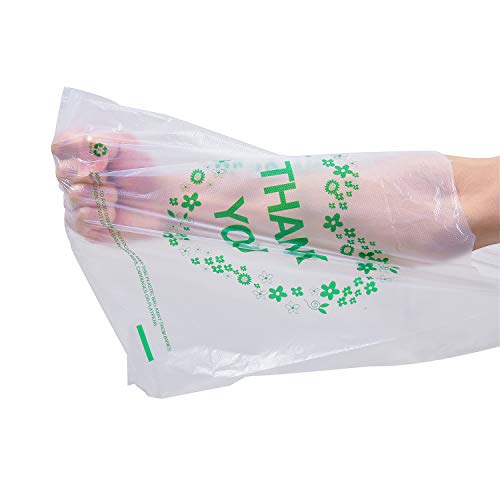 LazyMe Thank You Plastic Bags with Handles, T Shirt Bags 12x20 Inch, 100 Ct | Plastic Grocery Bags for Small Business, Retail Stores and Merchandise, Bolsas De Plastico Para Negocio - color: Green