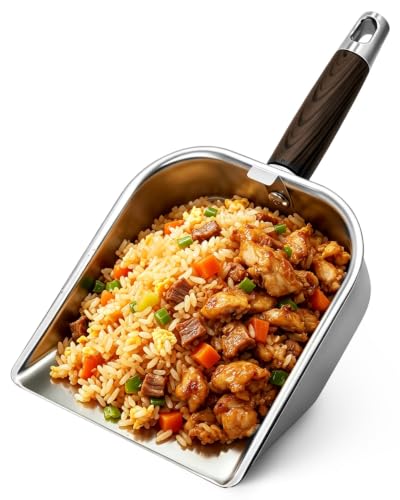Griddle Scoop for Blackstone with a Any-Edge Hook, Stainless Steel Griddle Portable Food Mover for Stir Fry and Move Food, Classic Grill Shovel - color: Classic Scoop, size: 1 Pack