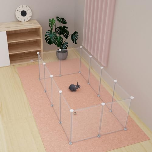 Pet Playpen Portable Small Animals Playpen, Customizable Shape & Height Pet Fence Yard Fence for Guinea Pigs, Bunny, Ferrets, Mice, Hamsters, Hedgehogs, Puppies, Turtles-12 Panels