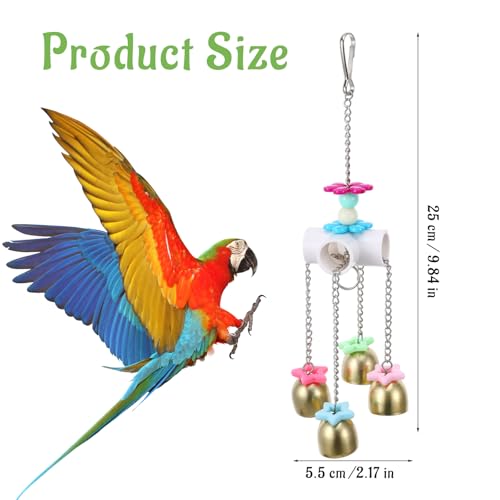 Parrot Bell Toys Bird Parrot Cage Hanging Bells Toys for Budgie, Cockatiels, Conures, and Lovebirds