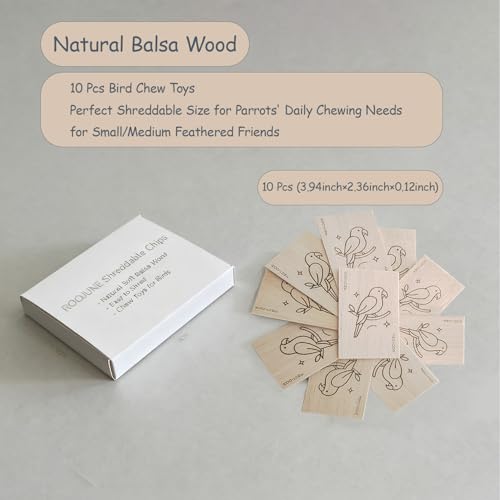 Bird Toys Chew Toys 100% Natural - 20 Pack Balsa Wood Chips, The Softest Wood in The World - Bird Cage Accessories for Small Medium Birds Parakeets Parrots Conures Cockatiels Finches Lovebirds - style: 20 Slices