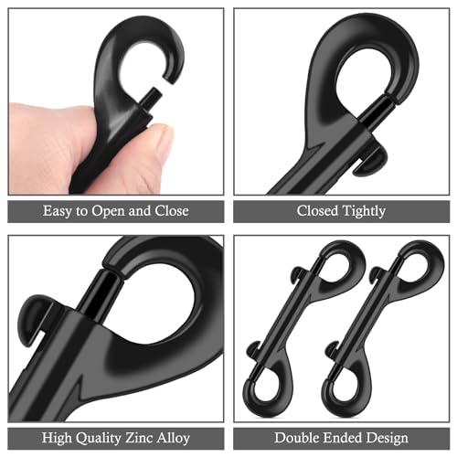 ERKOON 3.5 inch Double Ended snap Hooks,110lbs Metal Clips Load Capacity Zinc Alloy Double Sided Clips Heavy Duty Trigger Snap for Dogs Leashes/Water Bucket/Horse Feed/Hammocks Bolt snap (4 Pack) - size: 4 Pack
