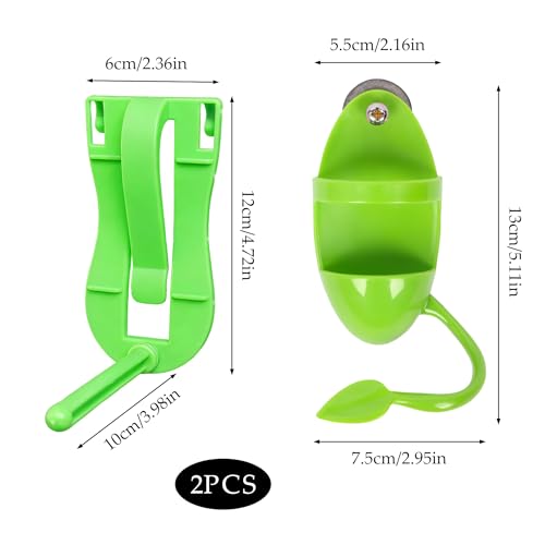 2 Pack Cuttlebone Holder for Bird Cage Green Bird Fruit Feeder Clip with Perch Stand. Millet Holder for Bird Cage Accessories for Parakeet Budgie Cockatiel (Vegetable Bracket)