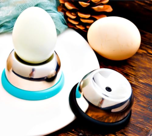 Egg Piercer for Raw Eggs, Stainless Steel Egg Poker for Boiling Eggs, Great Eggshell Peeler Tool to Get Good Hard Boiled Eggs, Egg Hole Puncher Pricker with Retractable Pin, Black - color: Black