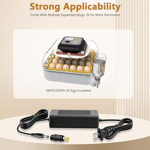 Replacement for MATICOOPX Egg Incubator Power Supply Compatible with MATICOOPX MEI-30 MEI-20 Egg Incubator Humidity Display Automatic Egg Turner 12V 5A Egg Incubator Power Supply