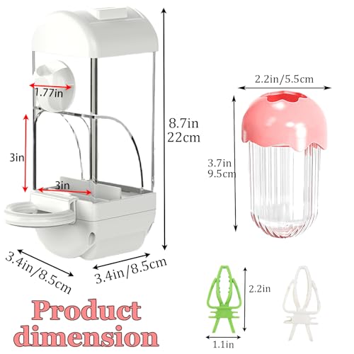 Automatic Bird Cage Feeder No Mess Bird Feeding Station Parrot Vegetable Holder Fruit Clips for Parakeet Cockatoo Canary Lovebirds Budgie (White) - color: White
