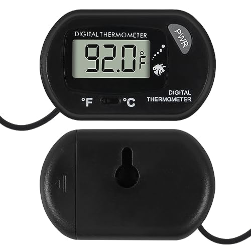 2Pcs Aquarium Thermometer Fish Tank Thermometer Reptile Fahrenheit Terrarium Water Temperature Indicator Test Digital with LCD Display Fahrenheit/Celsius - color: 2PCS