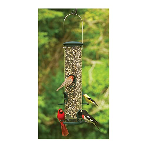 Aspects Quick-Clean Spruce Big Tube Feeder, 3.5qt Capacity - Large UV-Stabilized Feeder with 6 Feeding Stations for Backyard Birds