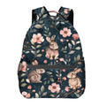 Cute Bunny Backpack,Adorable Rabbit Floral Polyester Backpacks,Lightweight Double Shoulder Back Pack for Girls Women,Blossom Dark Bookbag,School Bag Gifts,Casual Travel Daypack Book Packs - color: Bunny