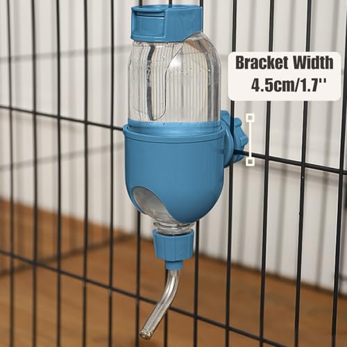 Pet Water Bottle for Cage Crate 17oz Non-Drip Water Dispenser for Small Animal Rabbit Bunny Guinea Pig Chinchilla Ferret Squirrel Hedgehog (Blue, 17oz) - color: Blue, size: 17oz