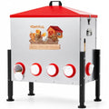 Automatic Chicken Feeder, 130LB Large Metal Poultry Feeder with 10 Ports | No Waste Metal Rat Proof Design With View Window And Adjustable Legs For Chickens, Ducks & Geese. Ideal Chicken Coop Feeder - size: 10 Ports - Max 130 lb