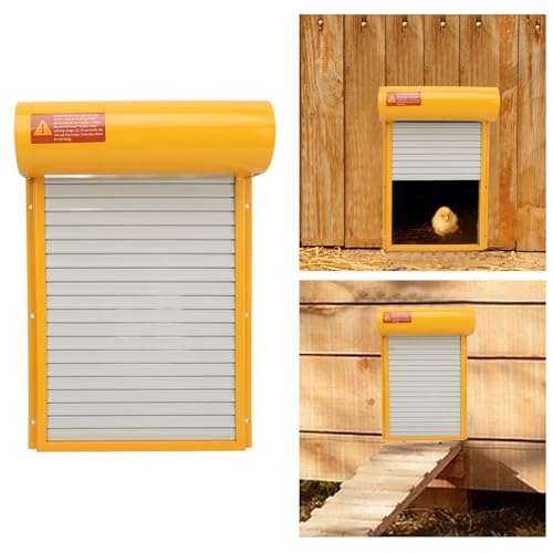 Automatic Chicken Coop Door Opener Battery Powered Timer LED Display with Programmable Controller for Chicken Duck Goose Poultry Coop (Yellow) - color: Yellow